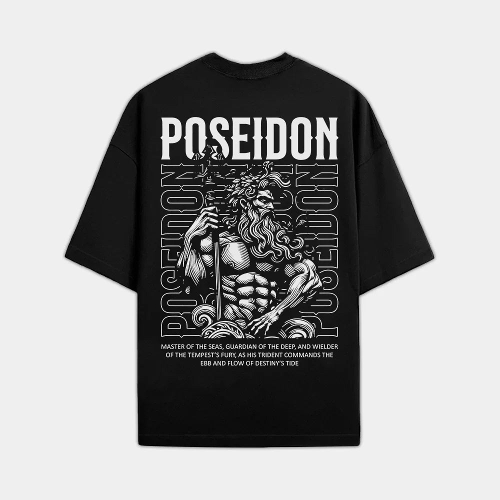 Camiseta Oversized Poseidon Grego Style