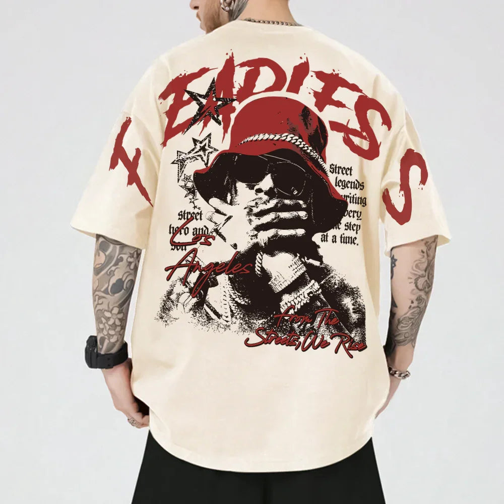 Camiseta Oversized Ombro á Ombro Fearless Los Angeles