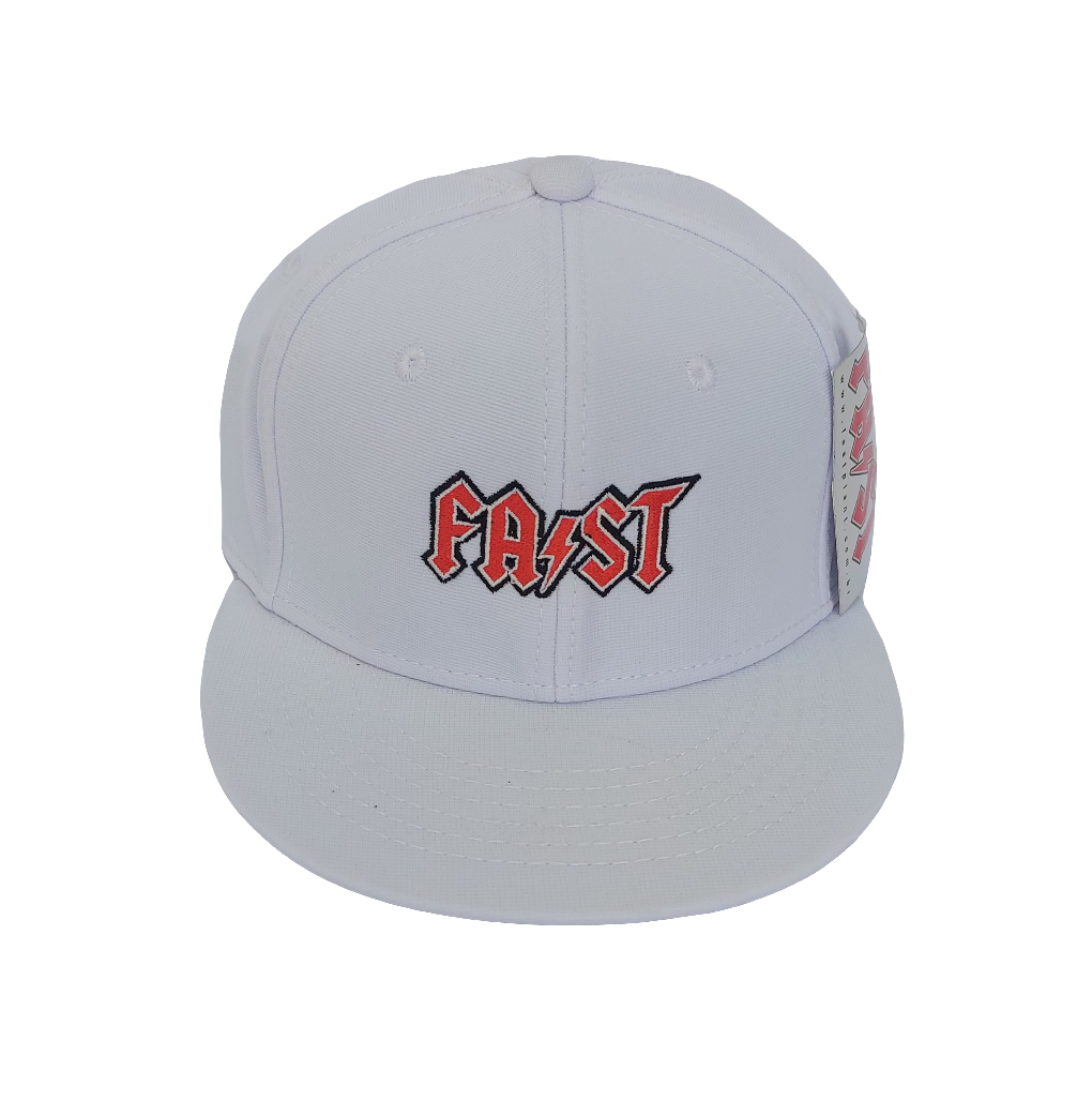 Boné Flex Fit Branco aba reta Bordado Fast Rock
