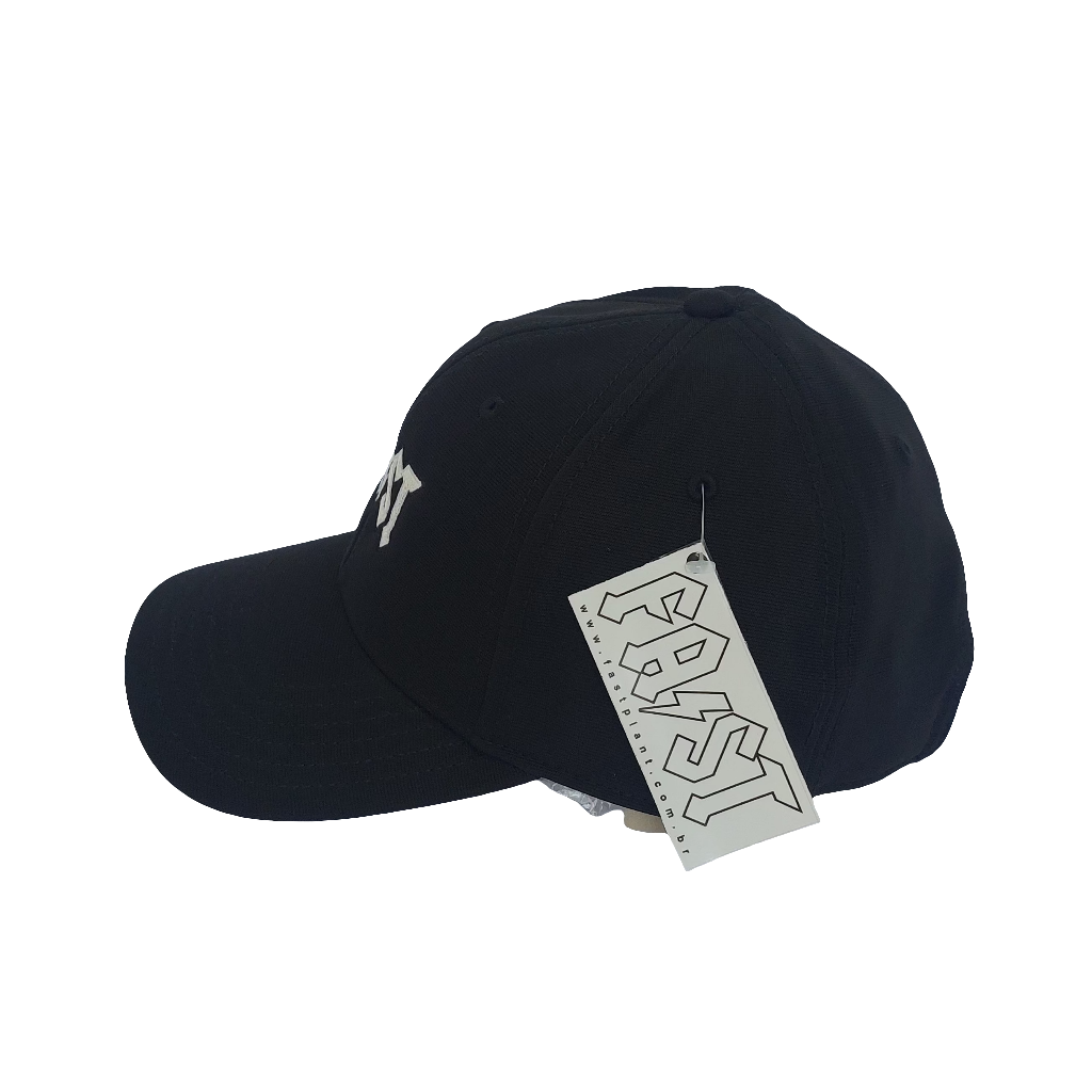 Boné beisebol regulador preto bordado