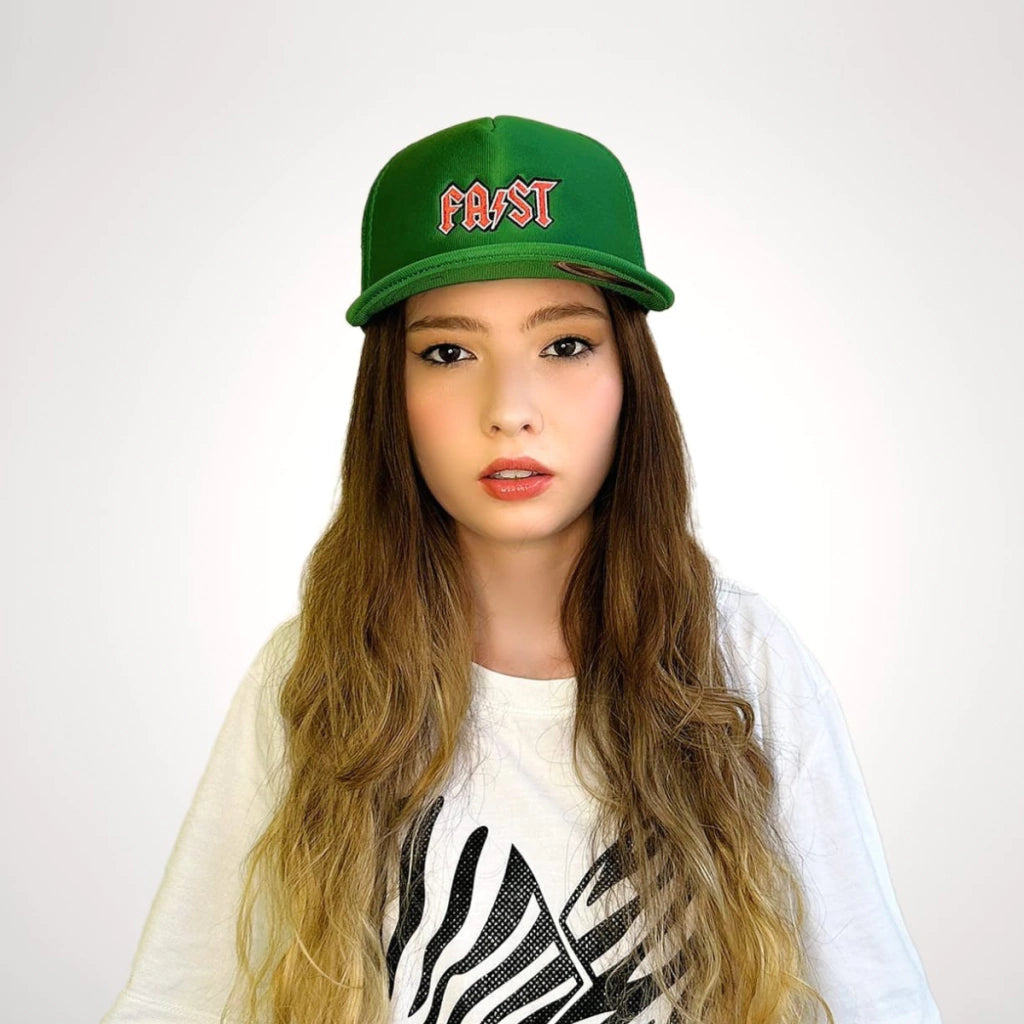 Boné Trcker Rock´n Green