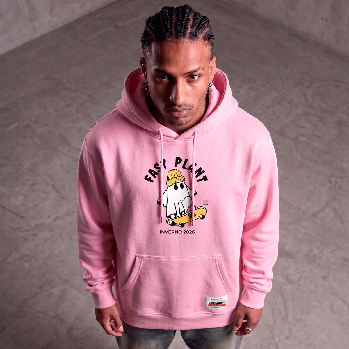 Moletom Fantasma skater rosa inverno 2026