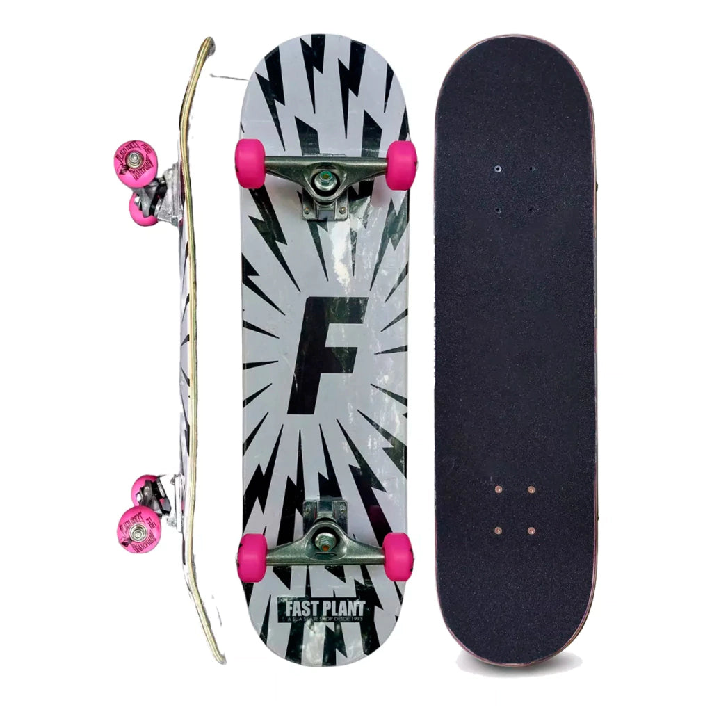 Skate completo montado Fast Plant Raios [roda pink]