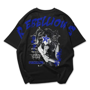 Camiseta Oversized Ombro á Ombro Reebelious Punk Woman