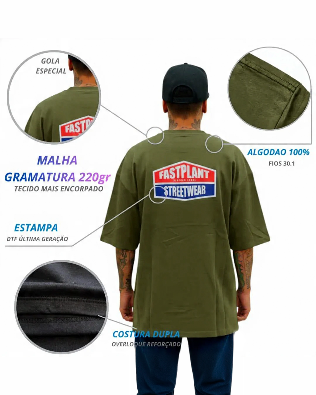 Camiseta Oversized Premium Fast Plant Street Logo