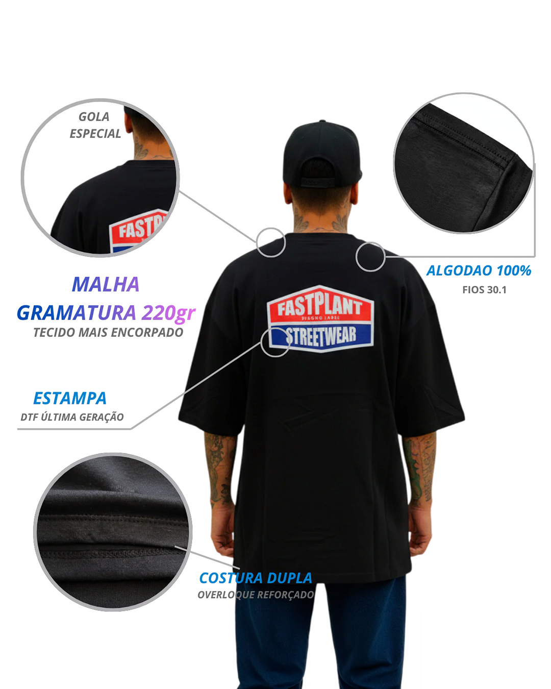 Camiseta Oversized Premium Fast Plant Street Logo Pt.