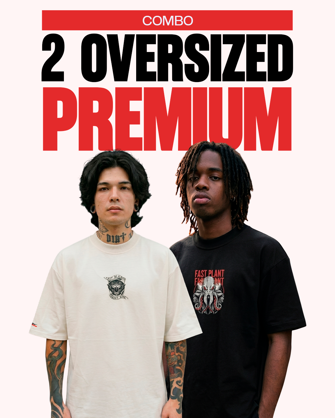 Combo 2 Camisetas Oversized Premium Streetwear