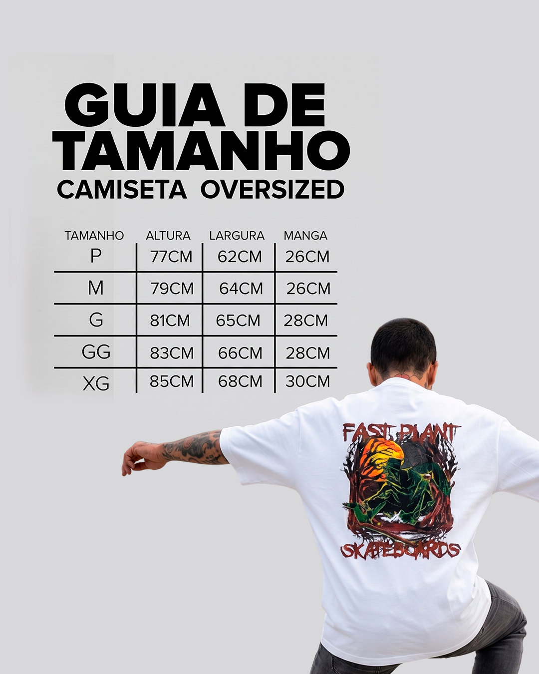 Camiseta Oversized Premium Fast Plant Skate Dark