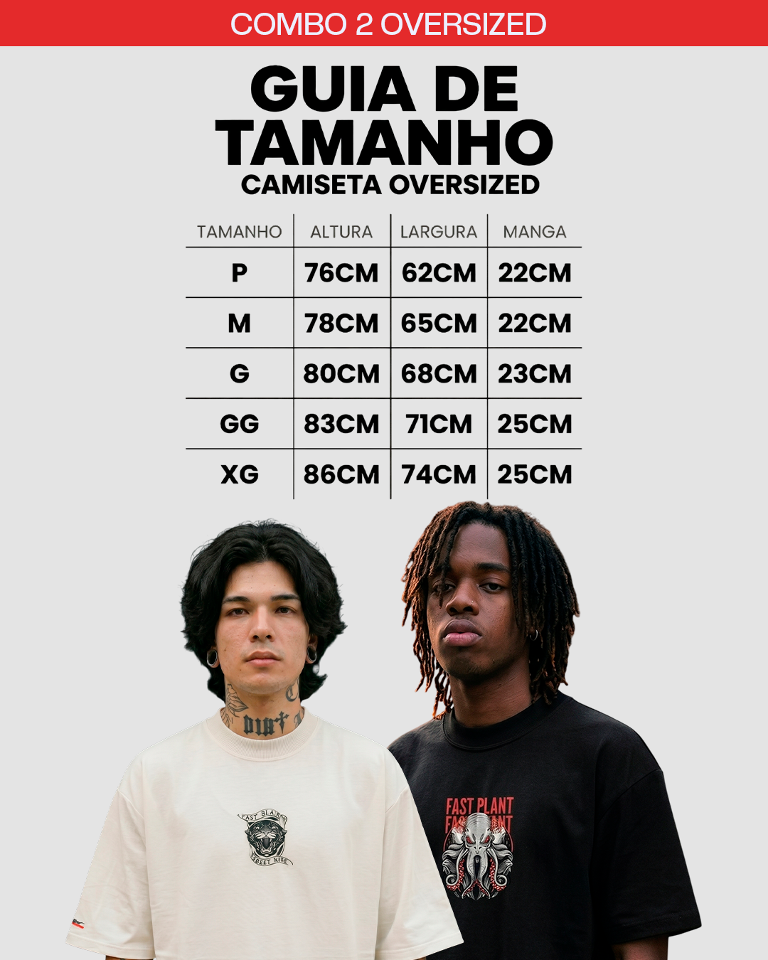 Combo 2 Camisetas Oversized Premium Streetwear