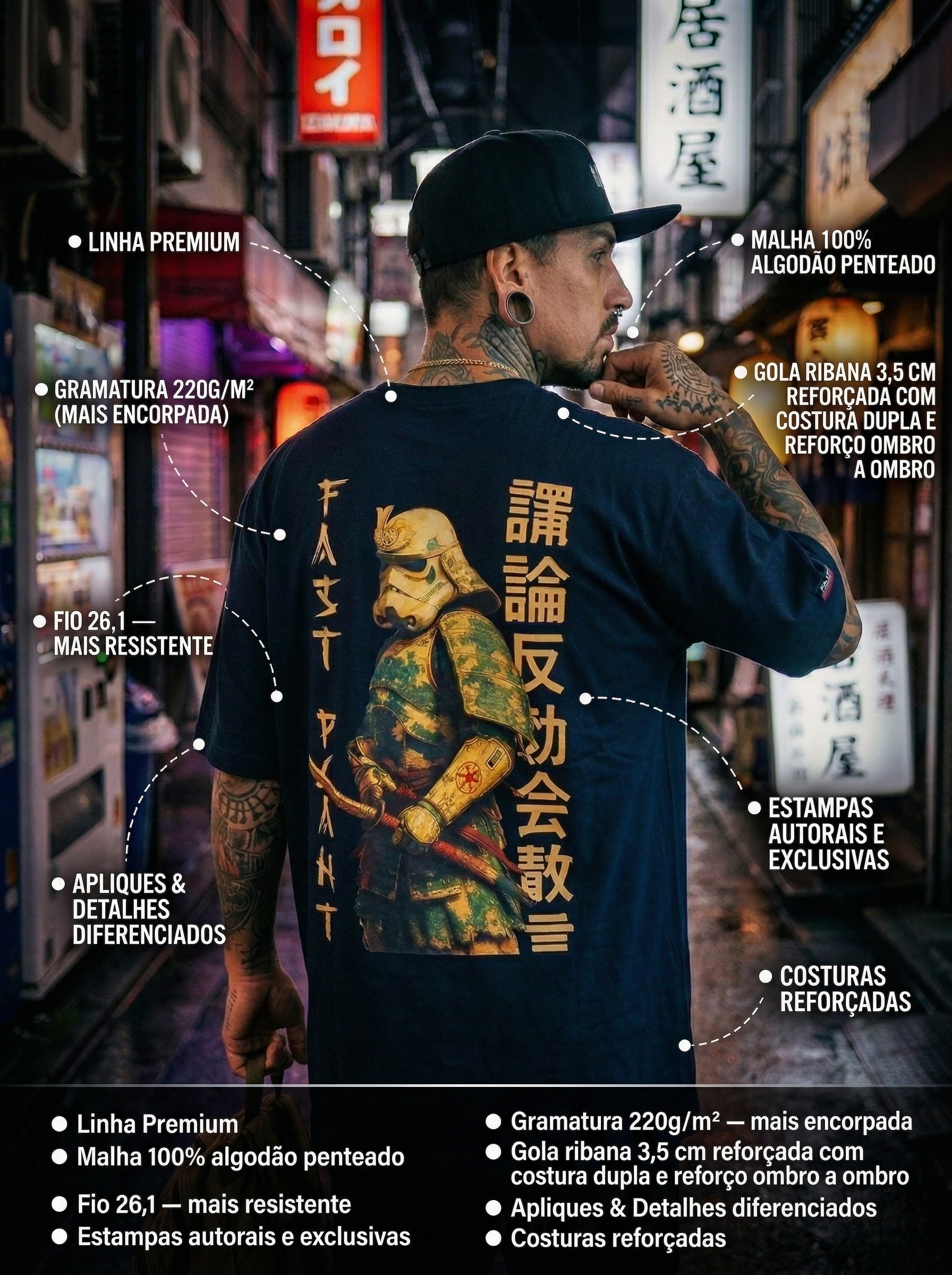 Camiseta Oversized Premium Fast Plant Samurai