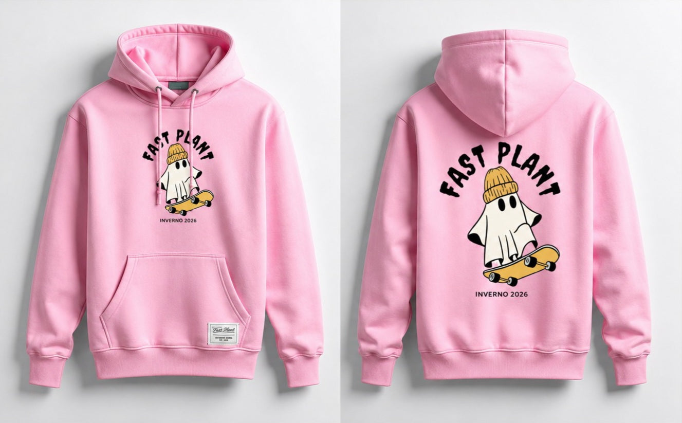 Moletom Fantasma skater rosa inverno 2026