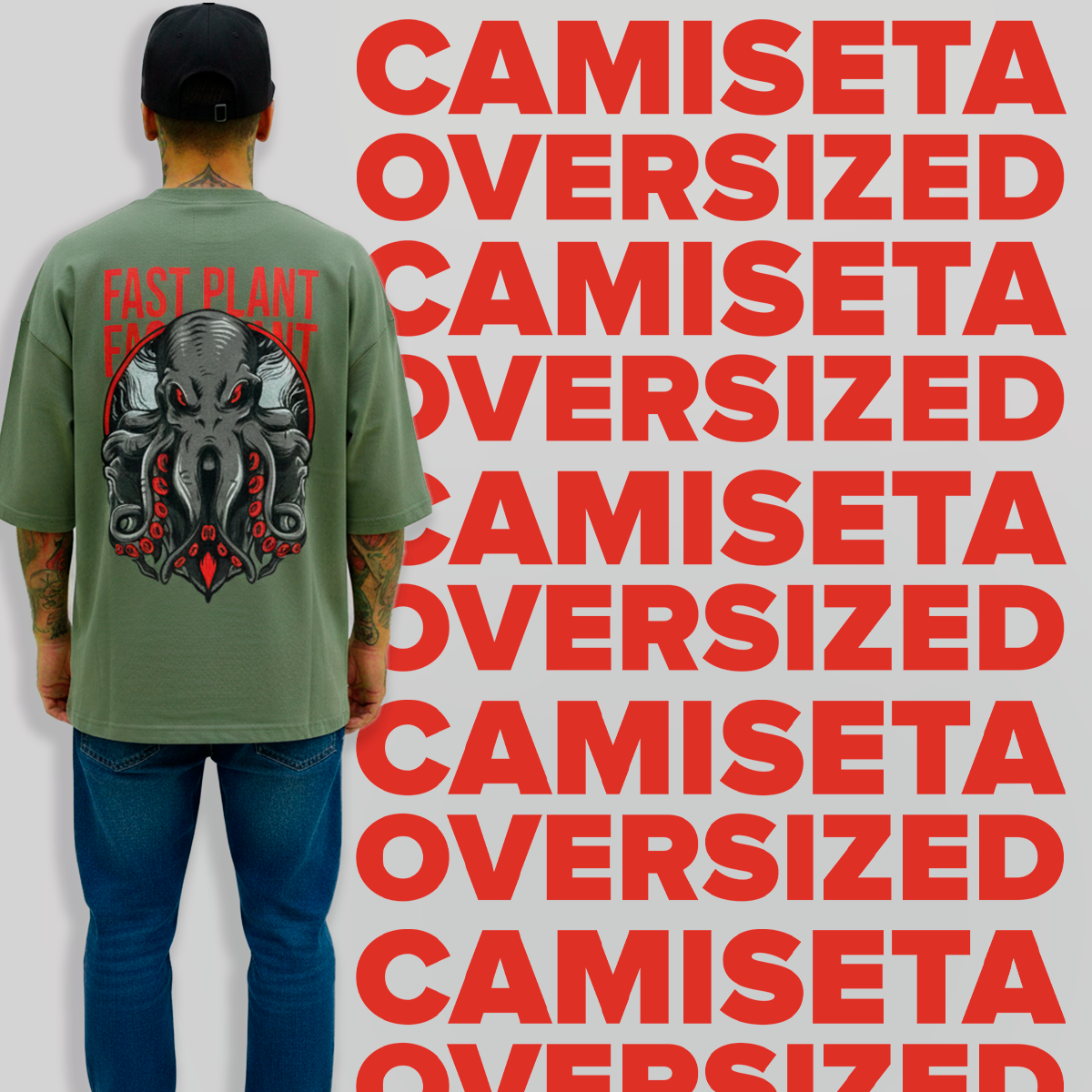 Camiseta Oversized Premium Fast Plant Polvo Vd.
