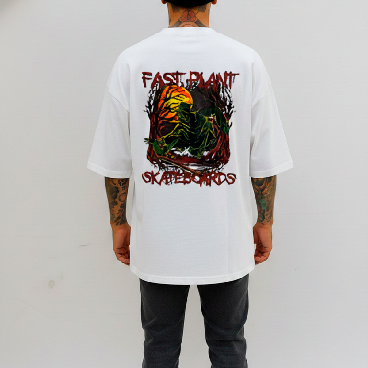 Camiseta Oversized Premium Fast Plant Skate Dark Br.