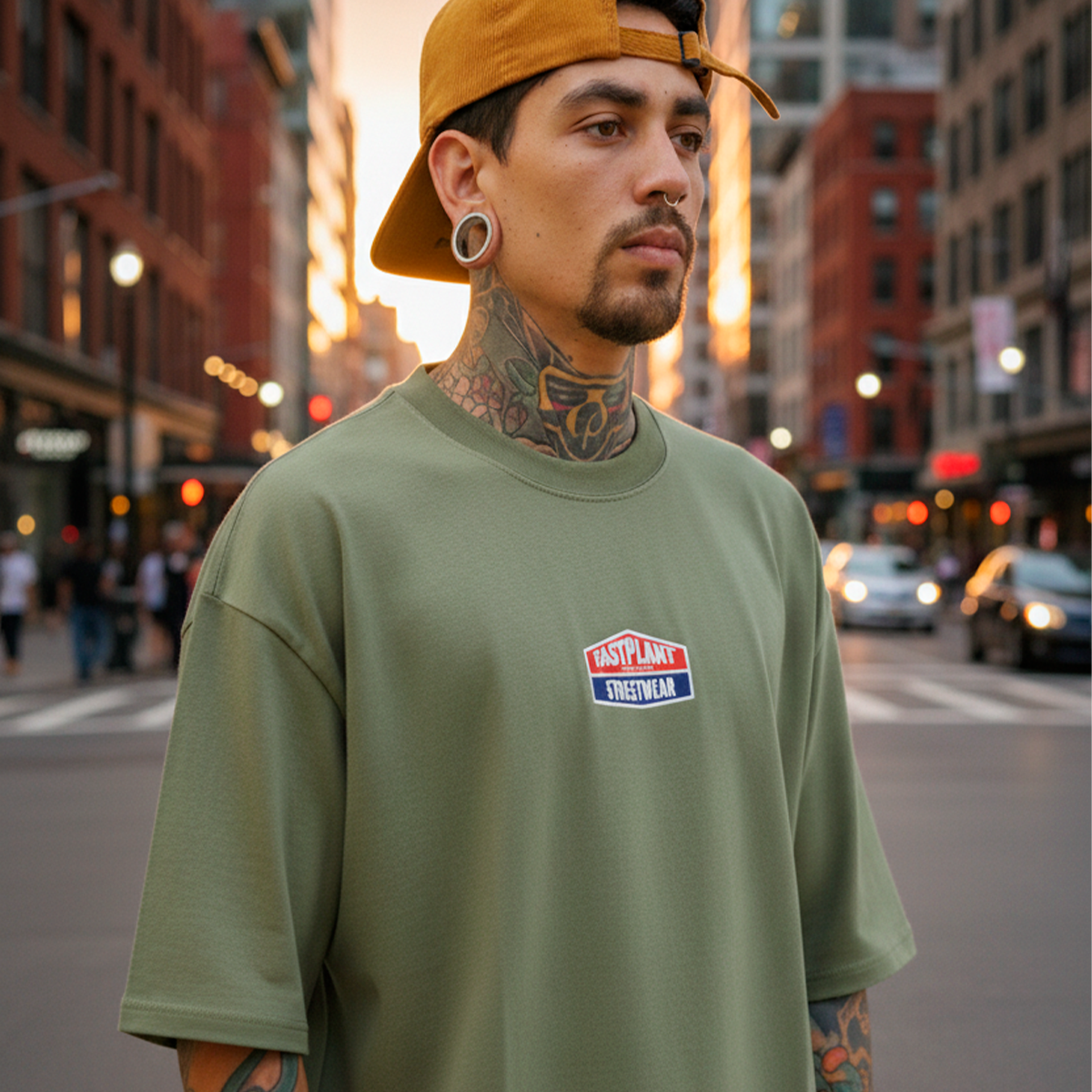 Camiseta Oversized Premium Fast Plant Street Logo