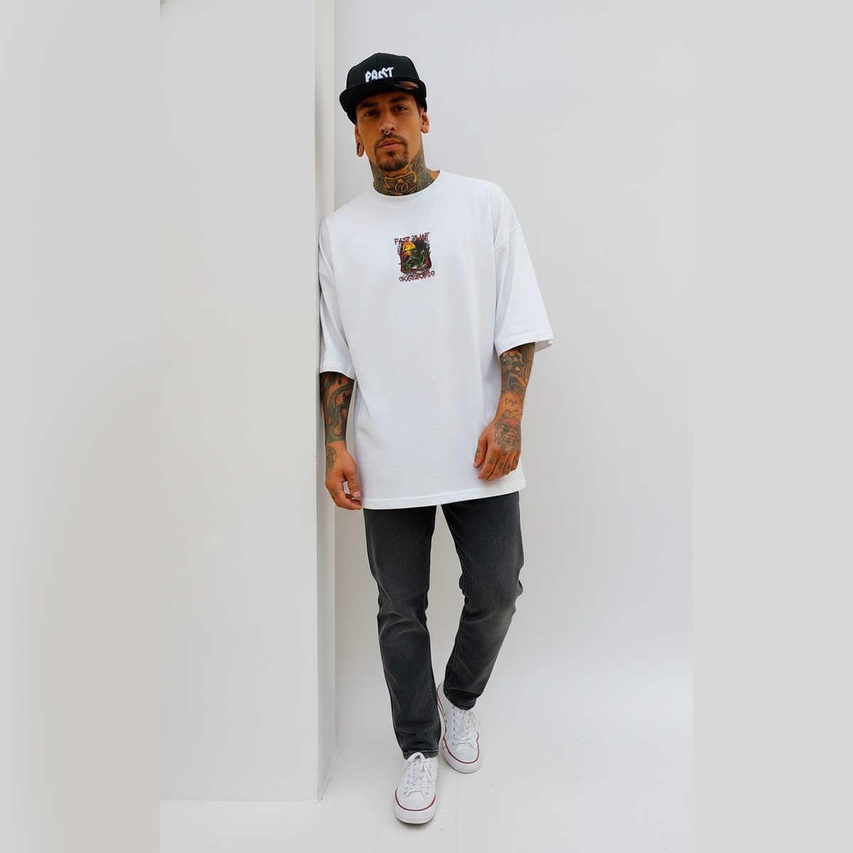 Camiseta Oversized Premium Fast Plant Skate Dark Br.