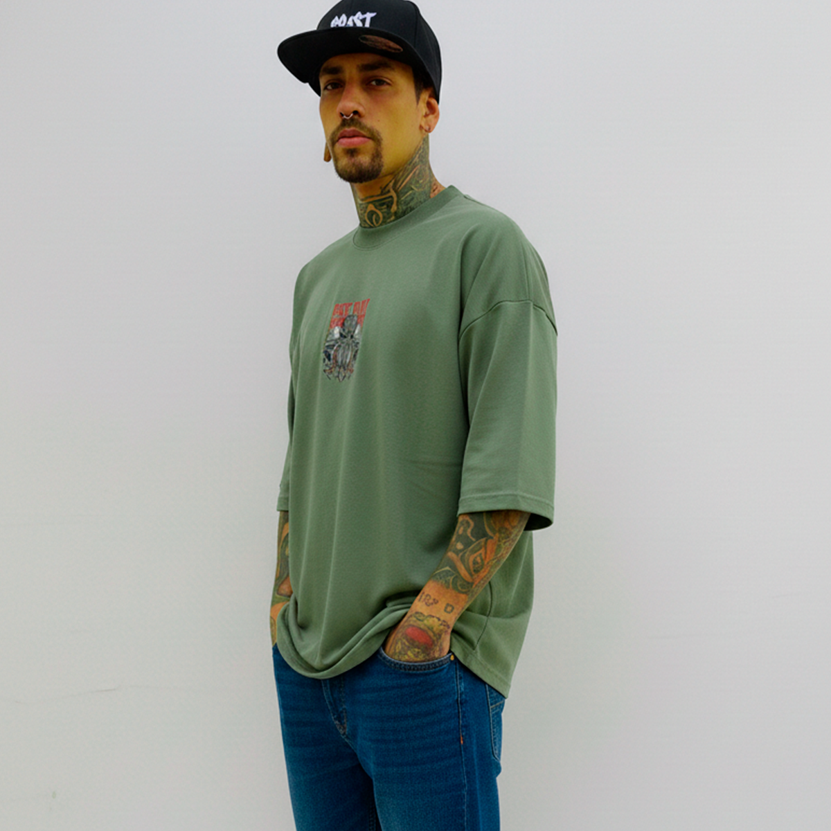 Camiseta oversized Premium Fast Plant Polvo