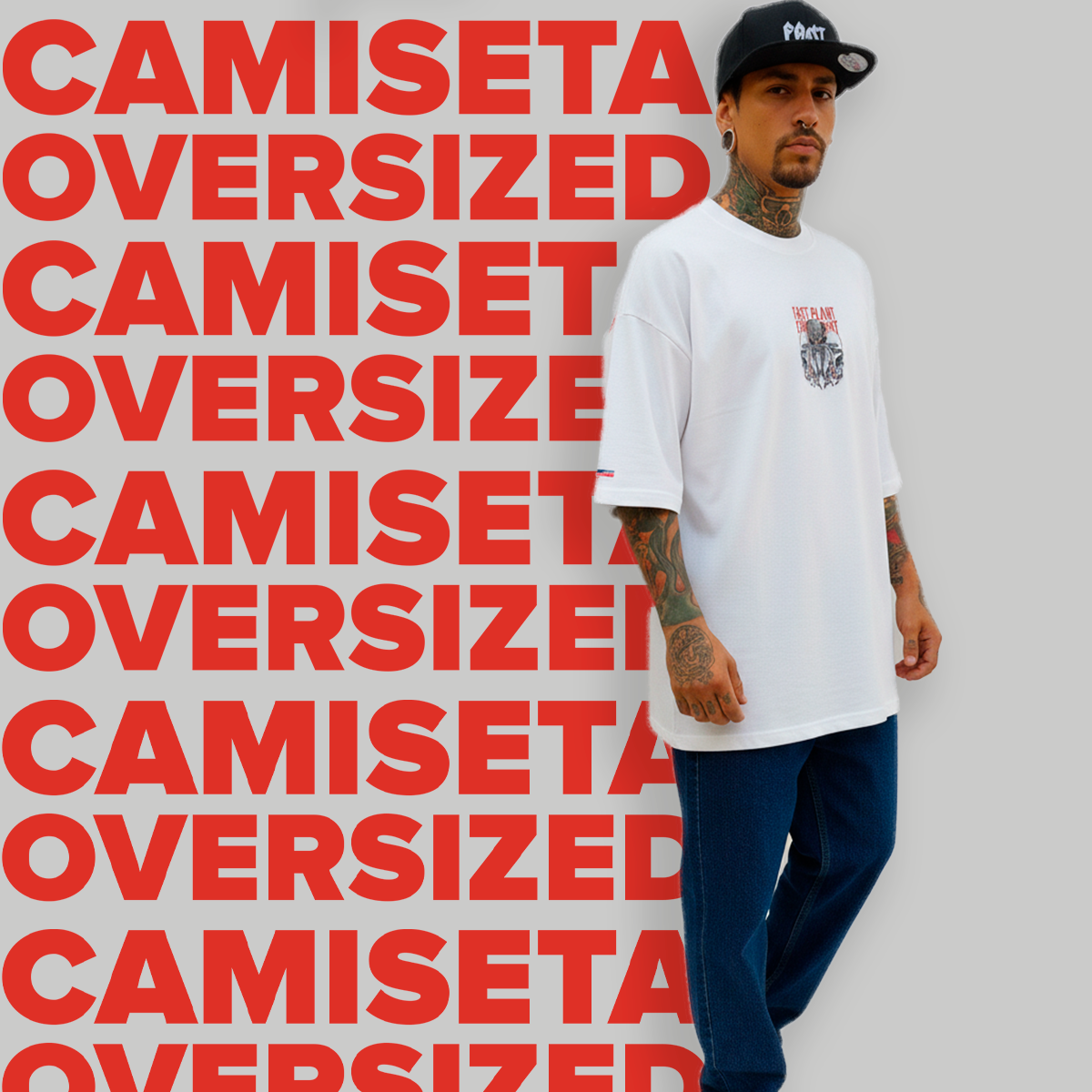 Camiseta Oversized Premium Fast Plant Polvo Br.