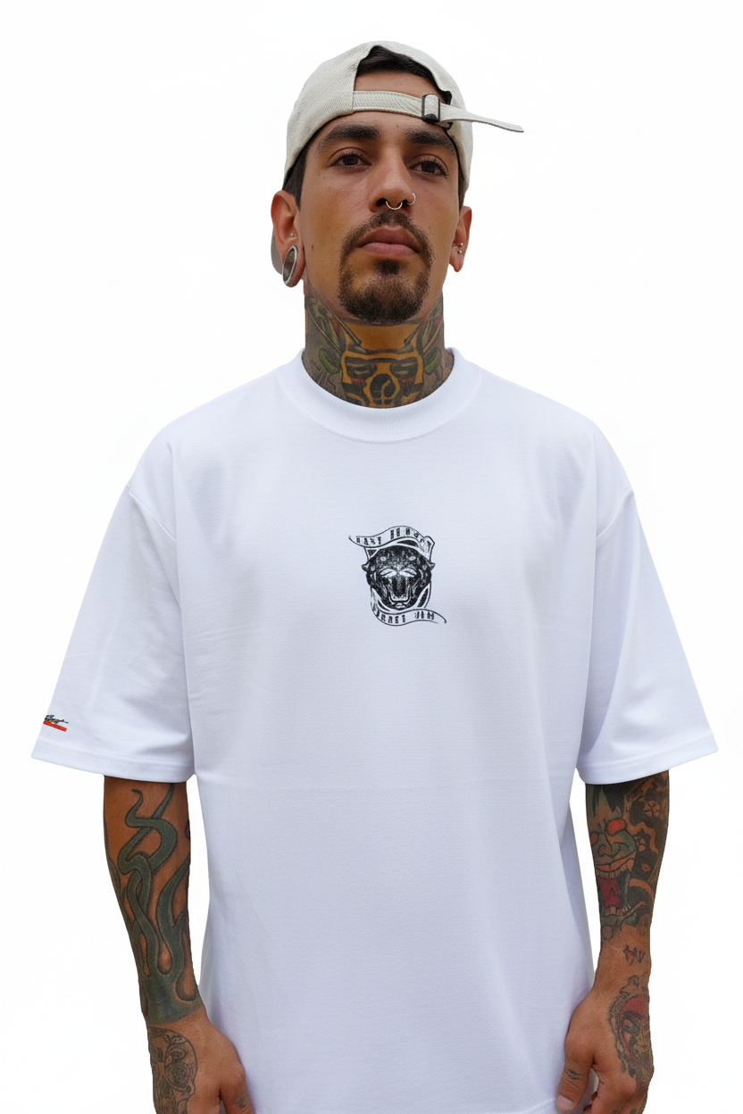 Camiseta Oversized Premium Fast Plant Tiger Off Wh.