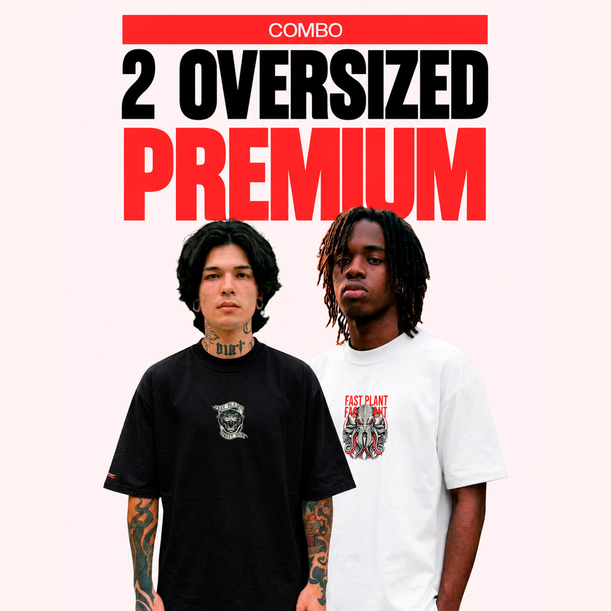 Combo 2 Camisetas Oversized Premium Streetwear