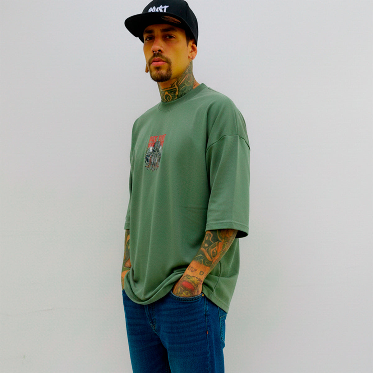 Camiseta oversized Premium Fast Plant Polvo