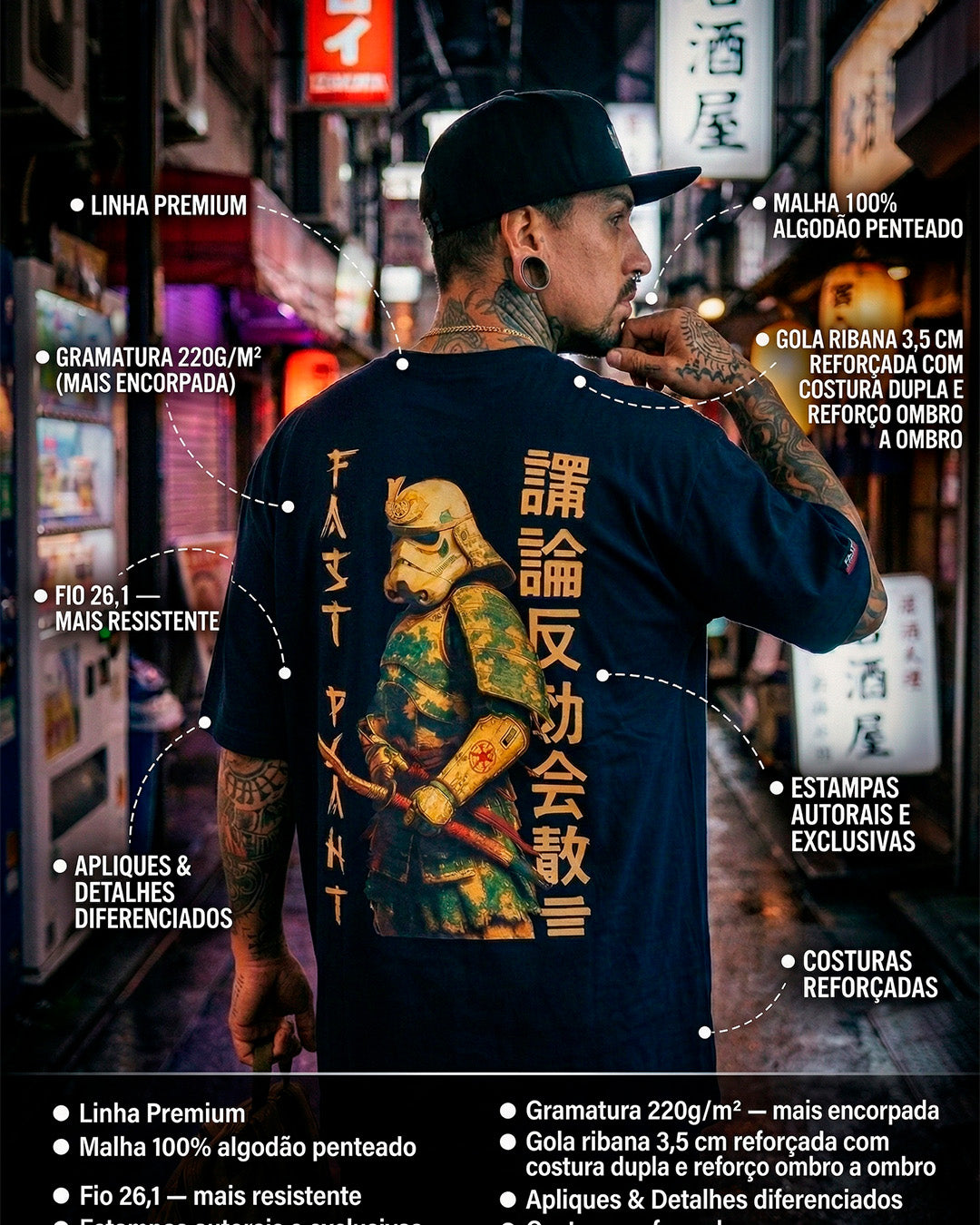 Camiseta Oversized Premium Fast Plant Samurai