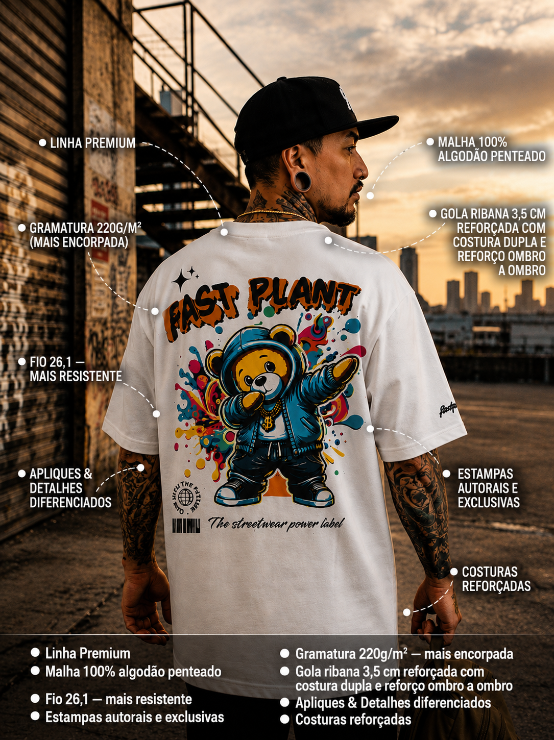 Camiseta Oversized Premium Fast Plant Ursinho