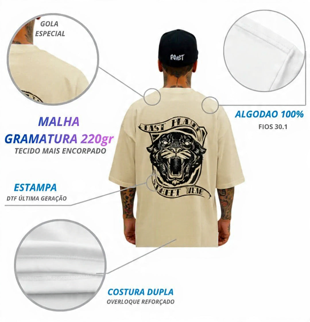 Camiseta Oversized Premium Fast Plant Tiger Bg.