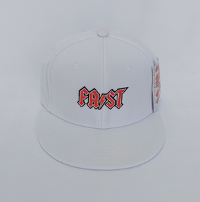 Boné Flex Fit Branco aba reta Bordado Fast Rock